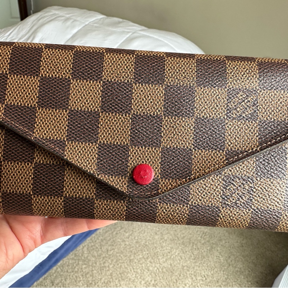 Louis Vuitton Josephine Damier Azure wallet, red